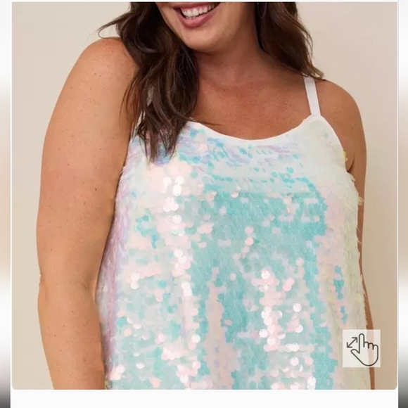 NWT Torrid White Iridescent Sequin Party Dress Size 00/M - Picture 3 of 9